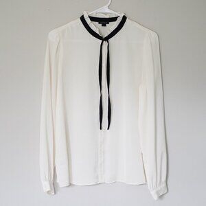Ann Taylor Ruffled Tie-neck Blouse size S